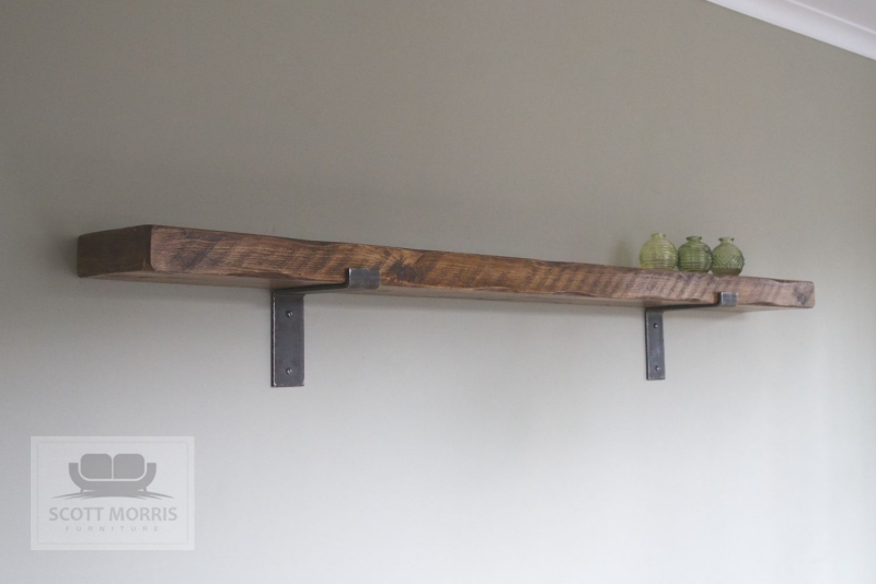 Scott Morris Furniture 15cm deep Solid Wood Shelves with industrial style steel brackets