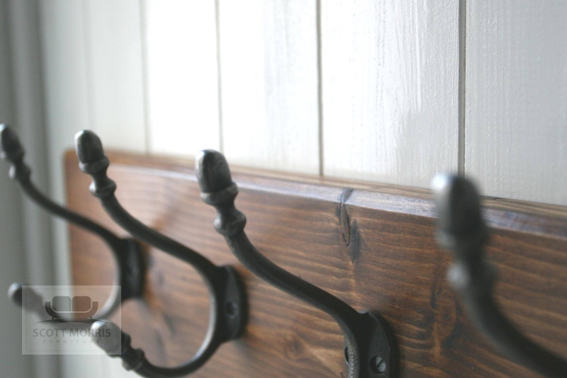 Scott Morris Furniture Coat hanger rails with hand forged style hooks
